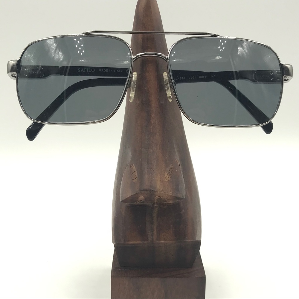 VINTAGE SAFILO ELASTA AVIATOR BLACK SUNGLASSES